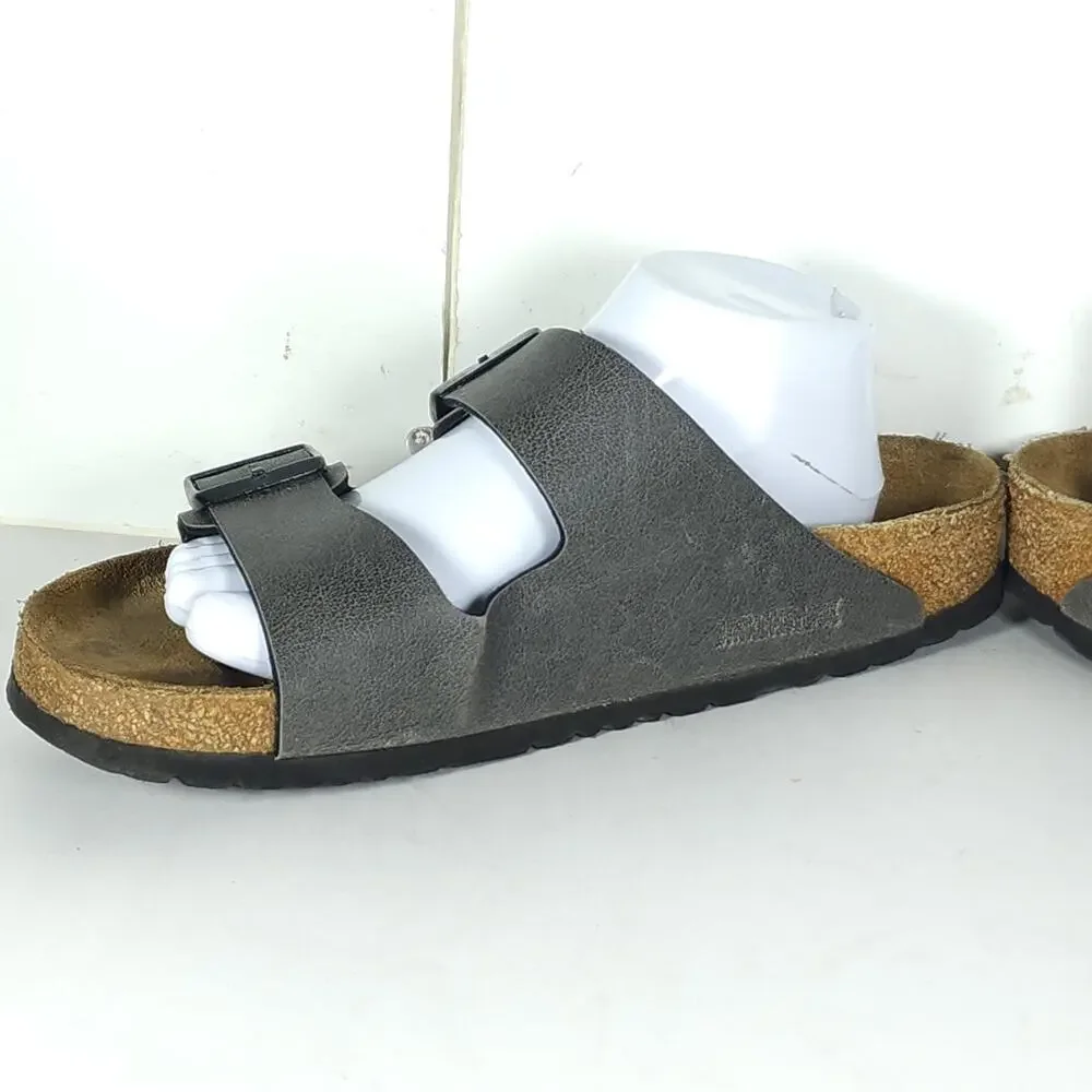 BIRKENSTOCK Arizona Men's EU43 US10 Anthracite Birko-Flor Slide Sandals